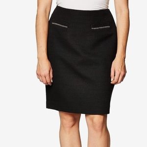 NWT Karl Lagerfield Paris Beaded Tweed Pencil Skirt